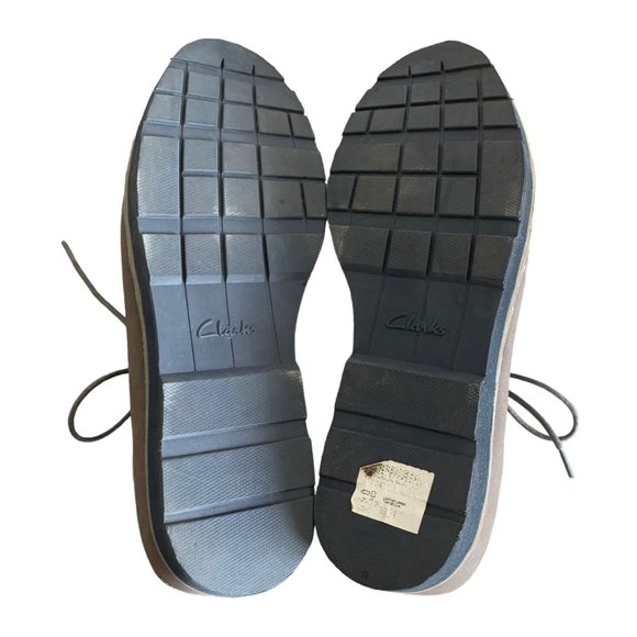 •SOLD•CLARK'S Gray TOR England Leather Wingtip Casual Tie Men's Dress Shoes 8.5M - Picture 6 of 7